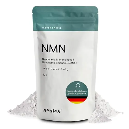 NMNeotes – 1 × 30 g | Polvo ultrapuro de NMN >99%, sin aditivos – Materia prima certificada, analizada en laboratorio alemán para uso en investigación | neotes