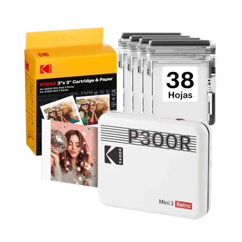 KODAK Impresora Fotográfica Mini 3 Retro P300RW60 Blanco