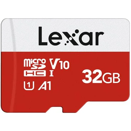 Lexar Tarjeta Micro SD de 32 GB con Adaptador, hasta 100 MB/s | A1, U1, C10, V10, Memoria microSDXC , Micro SD Card para Nintendo Switch, Tableta, Videocámara