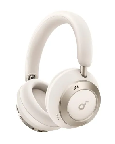 Soundcore Space One Pro de Anker, Auriculares con Cancelación de Ruido Activa Adaptativa con 6 Micrófonos, Diseño Muy Plegable, Audio sin Pérdidas 60H, Carga Ultrarrápida, Inalámbrico Hi-Res con LDAC