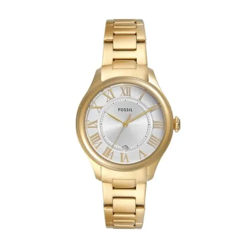 Fossil Reloj Analógico para Mujeres de Cuarzo con Correa en Acero Inoxidable, Tono Oro, 38 mm, ES5395