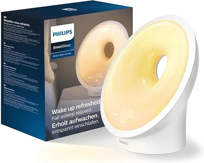 Philips Wake-up Light HF3651/01 Despertador de luz natural, múltiples luces y sonidos, luz de medianoche y radio FM, con cargador móvil, Plástico, Blanco, 12 x 19 x 19 cm, 1 kilogramo