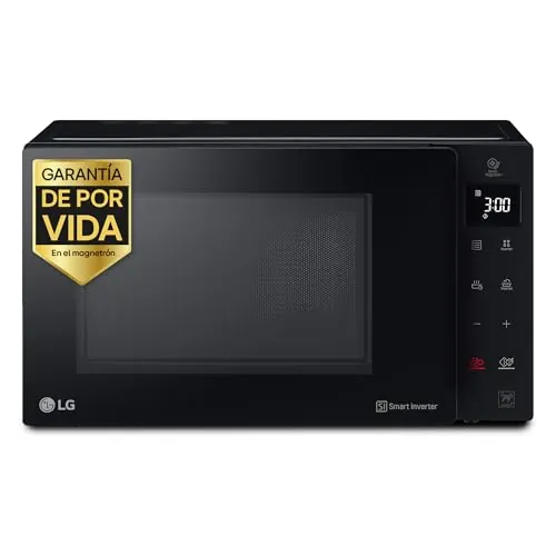 LG MH6535GIB - Microondas con grill, 1000 W, Smart Inverter, Display digital, Color Negro Transparente, 1000 W, 25 l