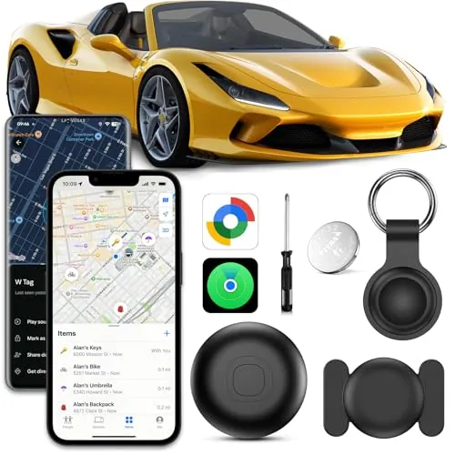 GPS Coche Localizador,Localizador GPS para Coche sin Suscripción (Negro)