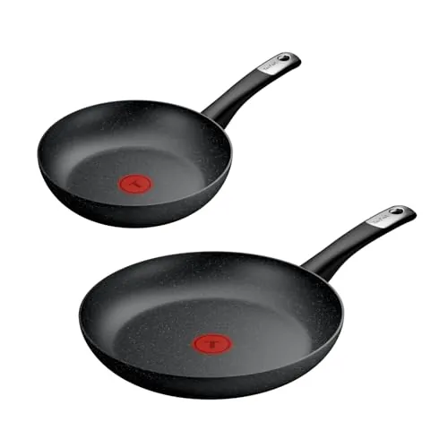 Tefal Explore Stone - Juego de 2 Sartenes, Aluminio, Efecto Piedra