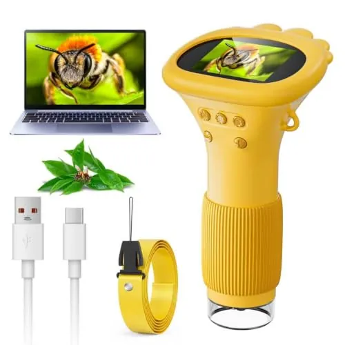 SKYBASIC Microscopio Infantil 2" IPS 1000X, Amarillo