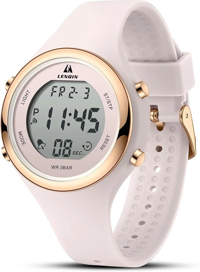LN LENQIN Reloj Mujer Digital Relojes 30M Impermeables para Mujeres Reloj De Cuarzo Analógico Relojes De Pulsera para Mujer con Fecha Luminoso Casual De Moda CorreaAlarma/Temporizador/Fecha