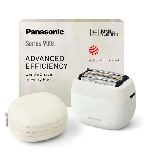 Panasonic ES-PV6B-W803 Serie 900s Afeitadora, Afeitadora Eléctrica de 5 Hojas para Uso En Seco y Húmedo para Hombres, Sensor De Barba Responsivo, USB-C, Estuche De Transporte, NAGORI® Mármol Blanco