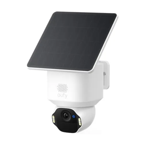 eufy Security eufyCam E42 Camara vigilancia WiFi Exterior Solar, Giro de 360°, Seguimiento con IA, resolución 4K, inalámbrica, sin Costo mensual