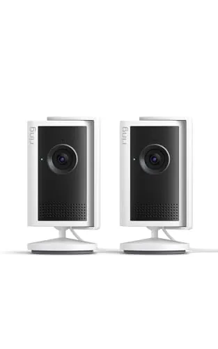 Ring Cámara interior Plus (Indoor Camera Plus, última generación) | Cámara de seguridad, enchufe | Retinal 2K, cubierta manual del objetivo | Prueba gratuita de 30 días del plan de suscripción Ring
