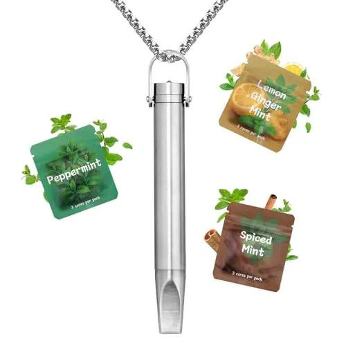 CARITATE Collar de Respiración Dejar de Fumar, Resistencia Ajustable, Entrenador de Respiración con Filtro de Sabor Intercambiable, Perfecto para Relajación Diaria