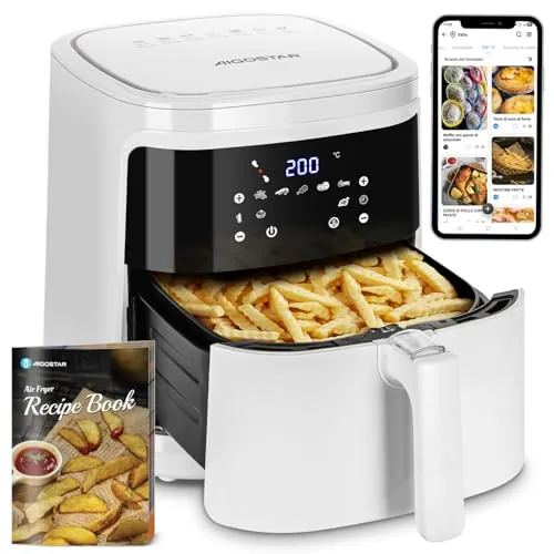 Aigostar Freidora de Aire Wifi 7L 1900W Air Fryer Blanca