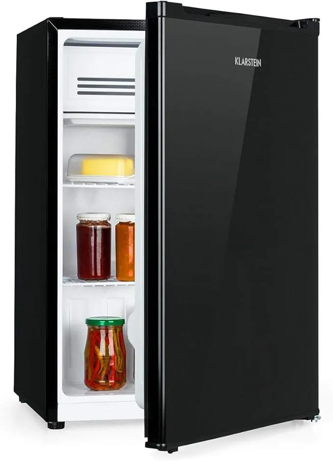 KLARSTEIN Delaware nevera - 76 litros de capacidad, eficiencie energética de clase E, 2 baldas, congelador de 4 litros, compartimento para botellas de hasta 2 litros, negro
