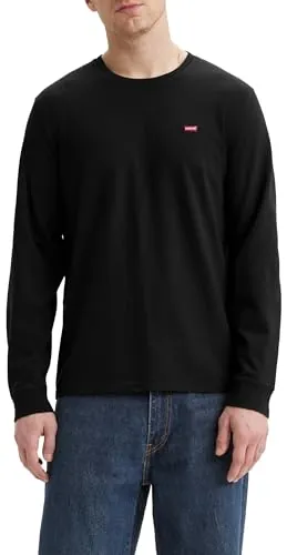 Levi's Long-Sleeve Original Housemark Tee, T-Shirt para Hombre, Mineral Black, M