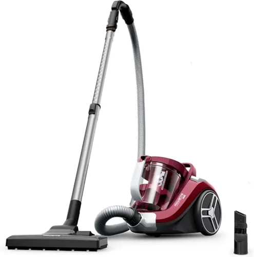 Rowenta Compact Power XXL - Aspiradora sin bolsa, motor bajo consumo, 900 W, filtración ciclónica avanzada de 3 niveles, depósito de suciedad extragrande de 2,5 L, compacta, kit clásico, RO4B23