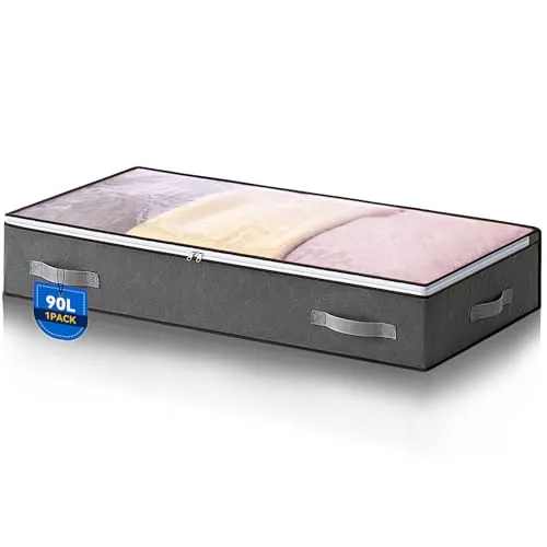 1 Pcs Almacenaje Bajo Cama, 90L Cajas Almacenaje Ropa, Organizador Canape