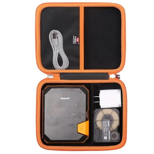 FBLFOBELI Estuche rígido para etiquetadora industrial Makeid P31, impresora de etiquetas de transferencia térmica, soporte de almacenamiento portátil con Bluetooth (solo funda)