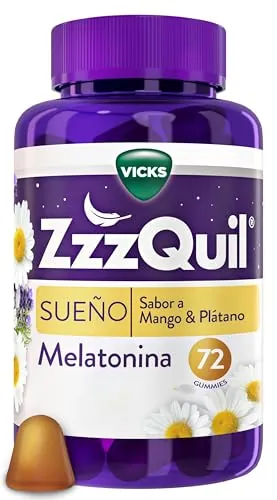 ZzzQuil Sueño Melatonina complemento alimenticio para dormir, mango y plátano