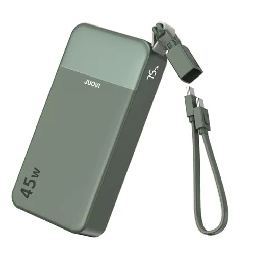 JUOVI Batería Externa Carga Rápida, 45W Power Bank 20000mAh con USB-C Cable
