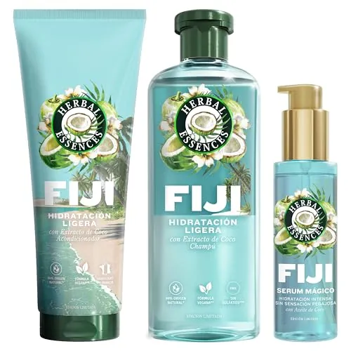 Herbal Essences Fiji Pack Champú Sin Sulfatos + Acondicionador + Sérum
