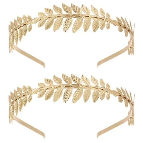 CATOR 2 piezas diademas de diosa romana diademas para mujer tiara dorada novia niñas corona de laurel accesorios para el cabello boda dorada corona de hojas bohemias accesorios para el cabello