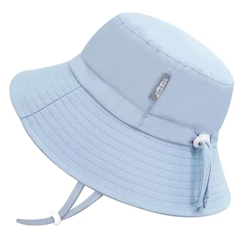 Jan & Jul Sombrero de sol para niños con ala, protección UV UPF 50+, azul claro, 6-24 meses