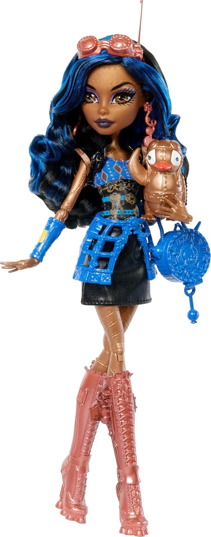 Monster High Boo-riginal Creeproduction Robecca Steam Muñeca, reproducción Coleccionable con peana, Diario y pingüino Mascota Captain Penny, JHK59