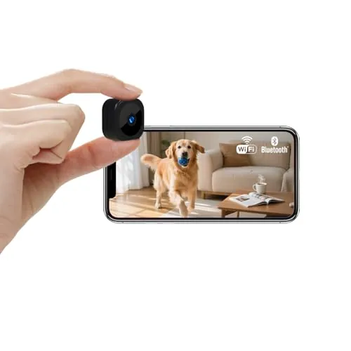 Camara Espia,1080P Bluetooth Mini WiFi (2.4GHz) Cámara para Ver En El Movil