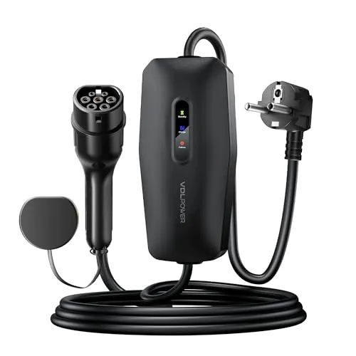 Cargador Coche Eléctrico 3.68kW 16A Tipo 2 Schuko, Cargador Vehículo Eléctrico Portátil 10M con Enchufe Schuko, IP65 Impermeable, Compatible con Tesla Model 3/Y, XC60, EV y PHEV