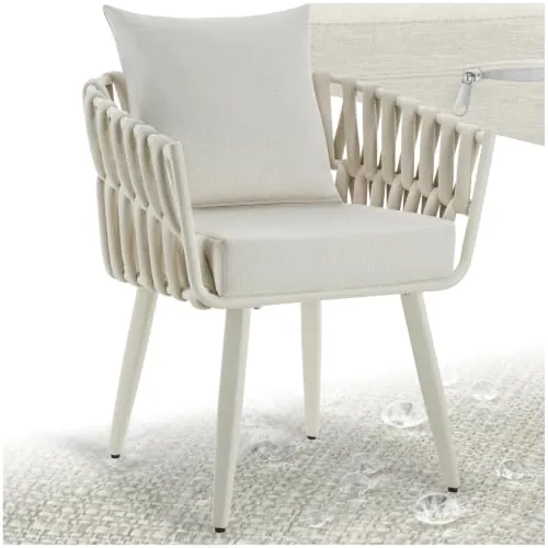 tectake® Silla de Aluminio, Diseño con Cuerda, Resistente a la Intemperie