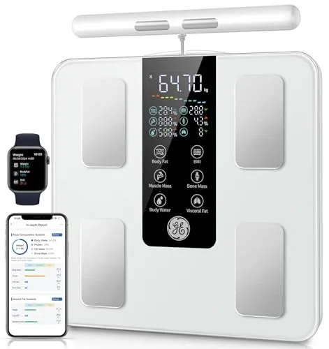 GE Bascula Bioimpedancia, 50 Medidas Diferentes 180kg Blanco