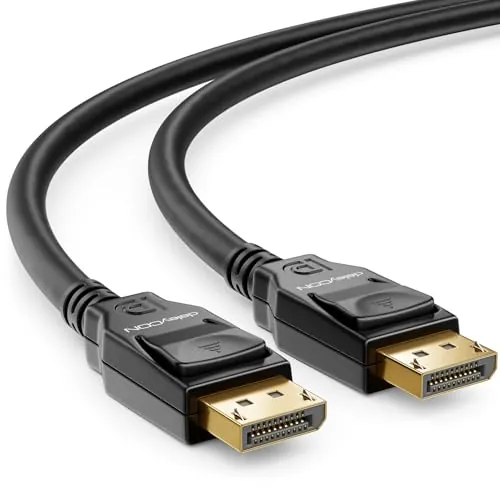 deleyCON 1m Cable DisplayPort 1.4 8K - 1080p a 8K - Ideal para Monitores Gaming Hasta 360Hz PC HBR3 DSC HDR10 - Negro