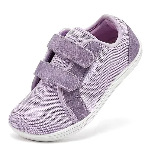 HOBIBEAR Kids Calzado Descalzo Ancho para niños niñas Outdoor Trail Running Minimalist Walking Shoes(Violeta,EU 24)