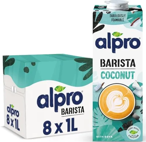 Alpro Bebida Vegetal de Coco Barista - Pack de 8 x 1L