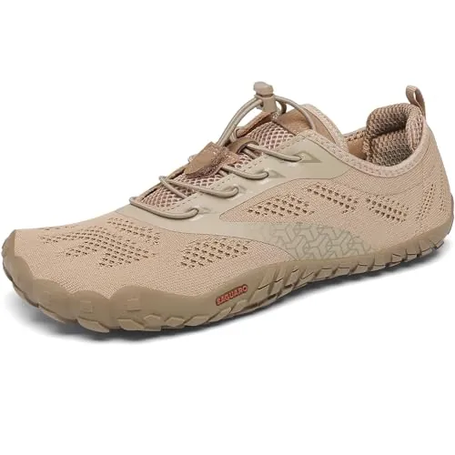 SAGUARO Mujer Hombre Barefoot Zapatillas Minimalistas Calzado Barefoot Shoes Yoga Fitness Gimnasio Uso Diario para Suela Zero Drop Puntera Ancha Cómodas Marrón,Gr.40