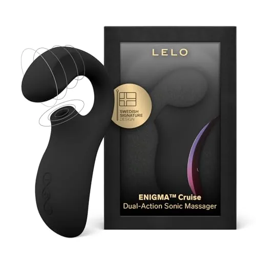 LELO ENIGMA Cruise Vibrador Doble, Succionador de Clítoris Femenino y Estimulador de Punto G con Tecnología SenseSonic, Black