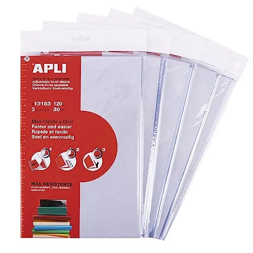 APLI 19654 - Maxi Pack 15 Forros Ajustables PVC 300 mm 120 µ