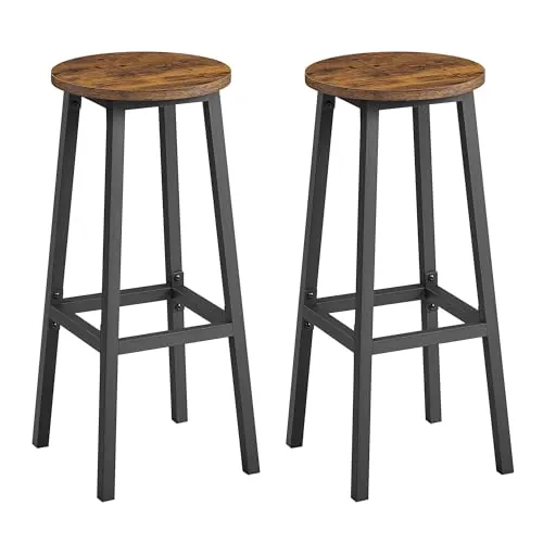 VASAGLE Juego de 2 Taburetes Altos de Cocina, 32 x 32 x 74 cm
