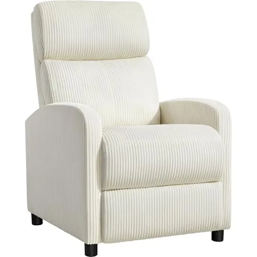 Yaheetech Sillón Relax Reclinable Manual, Tapizado en Piel Sintética Beige