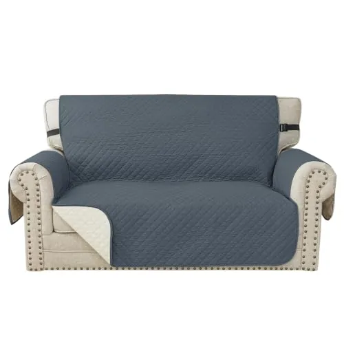 YSTELLAA Funda Sofa 2 Plazas, Antideslizante, Azul Grisáceo