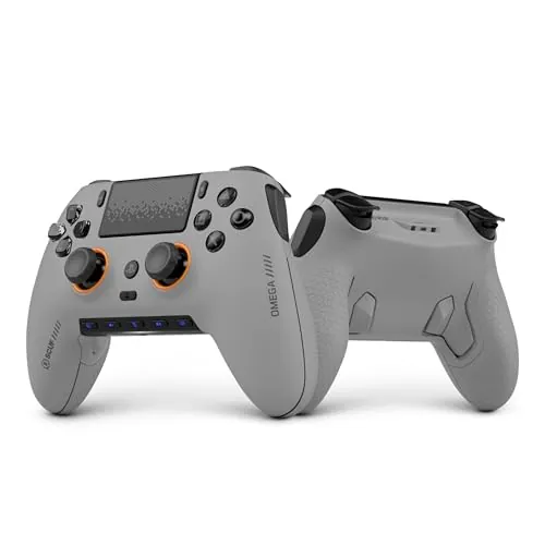 Scuf OMEGA Mando inalámbrico de la PS5, TMR Anti‑Drift – Gris Claro