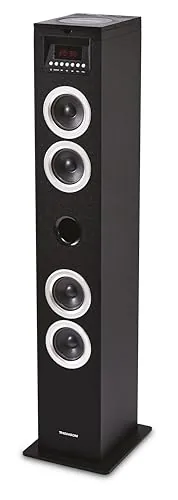 Thomson DS120CD - Torre Multimedia (Sistema 2.0, Reproductor de CD, Bluetooth, 60 W, Pantalla LED, USB, Ranura SD) Negro