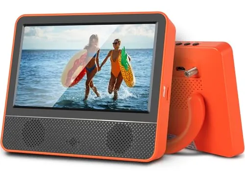 Jexiop TV portátil de 7 Pulgadas, pequeño televisor con sintonizador ATSC, Salida de Auriculares, Puerto USB/TF, Entrada HDMI, DC-12V/AC-Mini TV para Camping, Caravana, Cocina, ángulos de visión