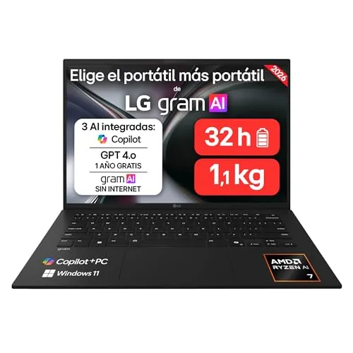 LG gram 14Z95U-G.AU88BN - Ordenador Portátil, 3 GB RAM, 1 TB SSD 14"