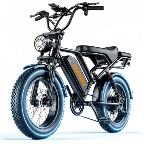 BK20 Bicicleta eléctrica para Adultos, 48 V, 20 Ah, autonomía de 60-100 km, Bicicleta eléctrica de 20 Pulgadas, Doble suspensión, Cambio de 7 velocidades, Frenos de Disco Dobles