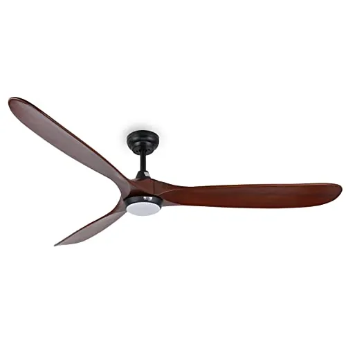reiga Ventilador de Techo para Exterior 178 cm, Grandes de Madera Maciza