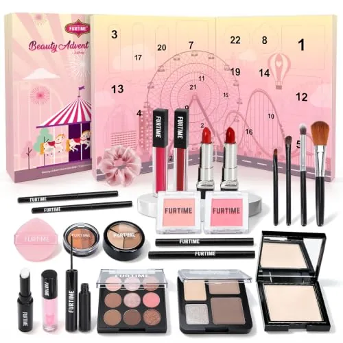 FURTIME Beauty Calendario de Adviento 2026, 24 Maquillajes y Cosméticos de Alta Calidad