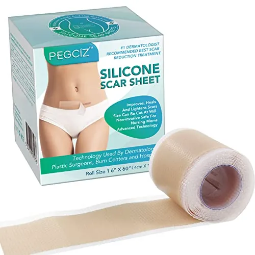 Silicone Scar Sheets, Parches Cicatrizantes, Hojas de Silicona para Cicatrices, Parches Silicona Cicatrices para Cicatrices Causadas Por Cesárea (Verde, 1.6'' X 60'')