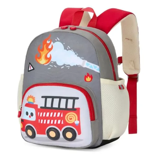 PROTAURI Mochila Infantil Niño 3-7 Años 11.6L Silbato, Feuerwehr Design