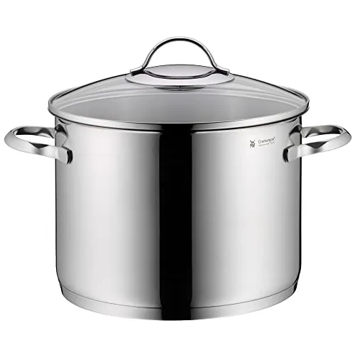 WMF Provence Plus - Olla Alta 24cm, 8,8 Litros para Verduras con Tapa de Cristal, Acero Inoxidable Cromargan Sin Revestimiento Antiadherente, Apto para Inducción
